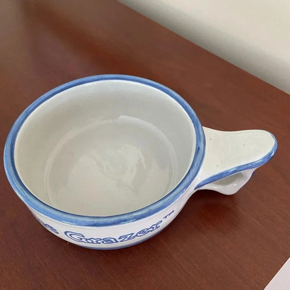 RARE Louisville Stoneware Round Dish Soup Bowl With Handle "The Grazer" EUC - Picture 2 of 7